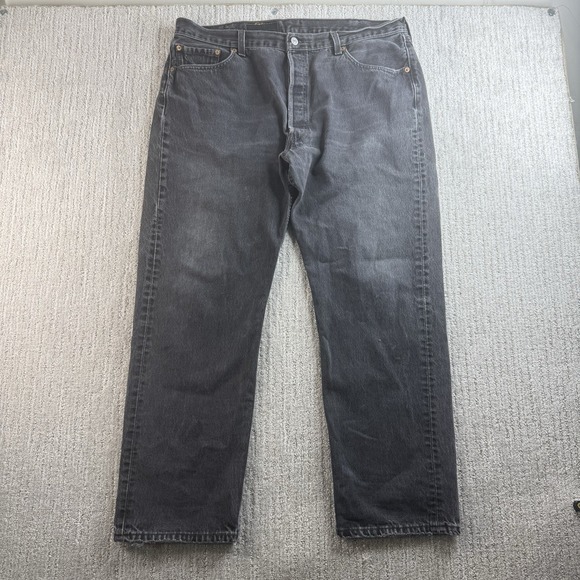 Vintage Levi's 501xx Denim Black Jeans USA Made Men's Size 40x30 Fits 38x30